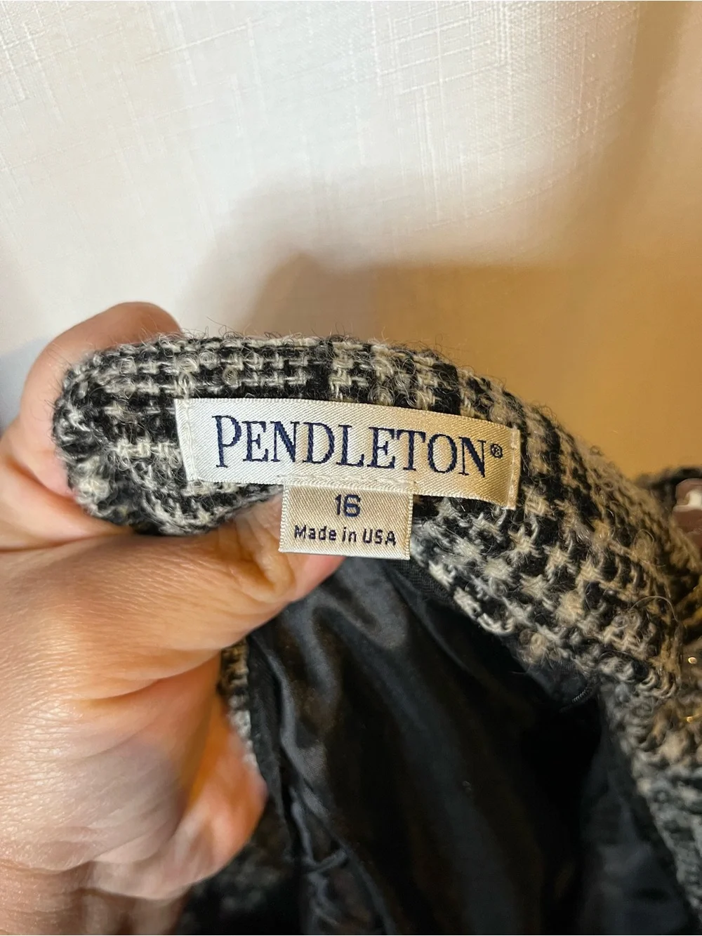 Pendleton Black and White Tweed Pencil Skirt